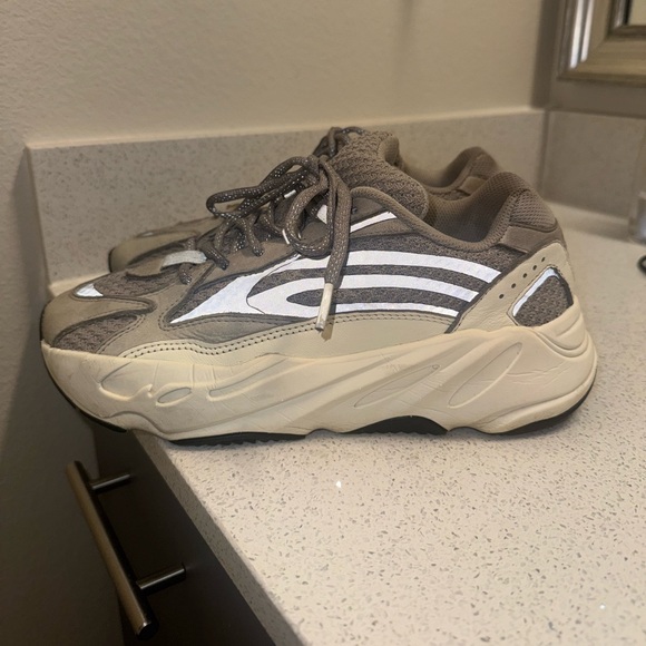 Yeezy Kids' Brown and Cream Sneakers - Picture 1 of 6